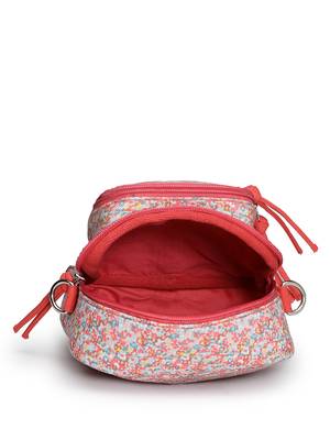 red canvas sling bag with floral print 7