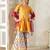 girls kurta & sharara with dupatta (sha-mustardrayon)