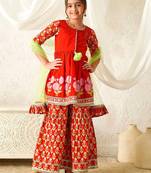 girls anarkali kurta & sharara with dupatta (sha-redbooti)