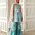 girls floral layered kurta & sharara with dupatta (sha-bluecambric)