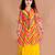 girls yellow & orange geometric printed bell sleeves kurta (iw-leheriyaggt)