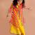 girls yellow & orange geometric printed bell sleeves kurta (iw-leheriyaggt)