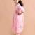 girls pink printed angrakha pure cotton kurta set (ks-angrakhapink)
