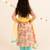 girls yellow floral printed angrakha pure cotton kurta with trousers & with dupatta (ks-yellowjaal)