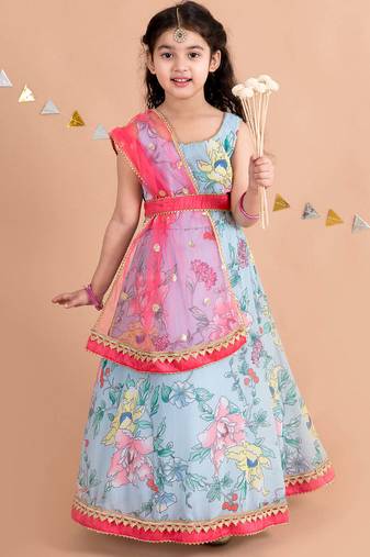 floral print a-line ethnic dress (iw-bluedigital)