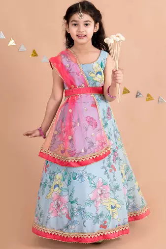 floral print a-line ethnic dress (iw-bluedigital)