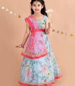 floral print a-line ethnic dress (iw-bluedigital)