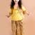 girls mustard yellow floral printed angrakha pure cotton kurti with palazzos (iw-floralmustard)