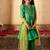 3-piece green color chanderi kurta, payjama & dupatta set (ks25005701)