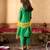 3-piece green color chanderi kurta, payjama & dupatta set (ks25005701)