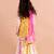 girls yellow floral printed pure cotton kurti with sharara & with dupatta (sha-yellowpanel)