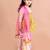 girls yellow floral printed pure cotton kurti with sharara & with dupatta (sha-yellowpanel)