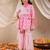 girls cotton 3/4th sleeves v neck neck gota pati embellished lehenga choli set with dupatta for girls (sha-neonmagenta)