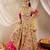 girls cotton sleeveless round neck gota pati embellished lehenga choli set with dupatta for girls (l-yellowalloverprint)