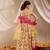 girls cotton sleeveless round neck gota pati embellished lehenga choli set with dupatta for girls (l-yellowalloverprint)