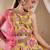 girls cotton sleeveless round neck gota pati embellished lehenga choli set with dupatta for girls (l-yellowalloverprint)