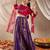 girls embroidered ready to wear lehenga & blouse with dupatta (l-purplebrocade)