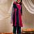 girls floral embroidered sequinned velvet panelled kurta with trouser & dupatta (ks-magseqvelvet)