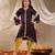 girls floral embroidered velvet kurta with dhoti pants & dupatta (dh-purplevelvet)