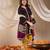 girls floral embroidered velvet kurta with dhoti pants & dupatta (dh-purplevelvet)