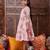 girls shoulder straps cotton ethnic dress with printed jacket (iw-peachcape)
