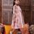 girls shoulder straps cotton ethnic dress with printed jacket (iw-peachcape)