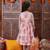 girls shoulder straps cotton ethnic dress with printed jacket (iw-peachcape)