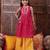 girls bandhani printed pure cotton a-line kurta with palazzos (ks-magentayellow)
