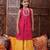 girls bandhani printed pure cotton a-line kurta with palazzos (ks-magentayellow)