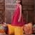 girls bandhani printed pure cotton a-line kurta with palazzos (ks-magentayellow)