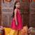 girls bandhani printed pure cotton a-line kurta with palazzos (ks-magentayellow)