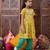 girls ethnic motifs printed gotta patti pure cotton a-line kurta with trousers (ks-yellowparrot)