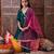 girls floral yoke design angrakha gotta patti a line kurta with trousers & dupatta (ks-greentafeta)