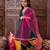 girls floral yoke design angrakha gotta patti a line kurta with trousers & dupatta (ks-greentafeta)