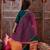 girls floral yoke design angrakha gotta patti a line kurta with trousers & dupatta (ks-greentafeta)