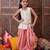 girls striped pure cotton kurti with dhoti pants (dh-offwhitelurex)