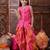 girls mirror work dupion silk straight kurti with dhoti pants (dh-magentapatra)