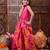 girls mirror work dupion silk straight kurti with dhoti pants (dh-magentapatra)