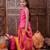 girls mirror work dupion silk straight kurti with dhoti pants (dh-magentapatra)
