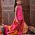 girls mirror work dupion silk straight kurti with dhoti pants (dh-magentapatra)