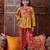 girls floral printed pure cotton a-line kurti with dhoti pants (dh-yellowjaal)