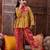 girls floral printed pure cotton a-line kurti with dhoti pants (dh-yellowjaal)