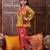 girls floral printed pure cotton a-line kurti with dhoti pants (dh-yellowjaal)