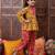 girls floral printed pure cotton a-line kurti with dhoti pants (dh-yellowjaal)