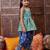 girls ethnic motifs printed u-neck georgette a-line kurti with dhoti pants (dh-bluekota)