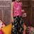 girls ethnic motifs printed one shoulder a-line top with dhoti pants (dh-magentakota)