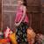 girls ethnic motifs printed one shoulder a-line top with dhoti pants (dh-magentakota)