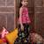 girls ethnic motifs printed one shoulder a-line top with dhoti pants (dh-magentakota)
