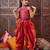 girls floral printed shoulder straps top with dhoti pants (dh-magentabrocade)