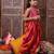 girls floral printed shoulder straps top with dhoti pants (dh-magentabrocade)
